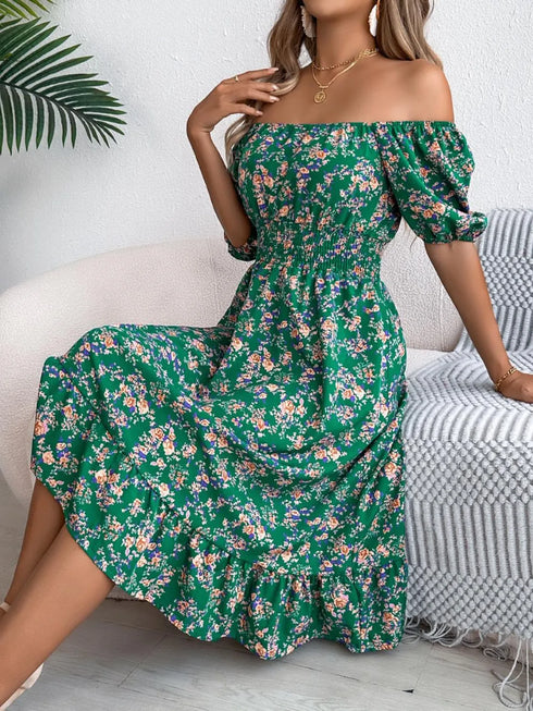 ruffled-hem-floral-puff-sleeve-dress OhSoStyled at Sophia's Style-9